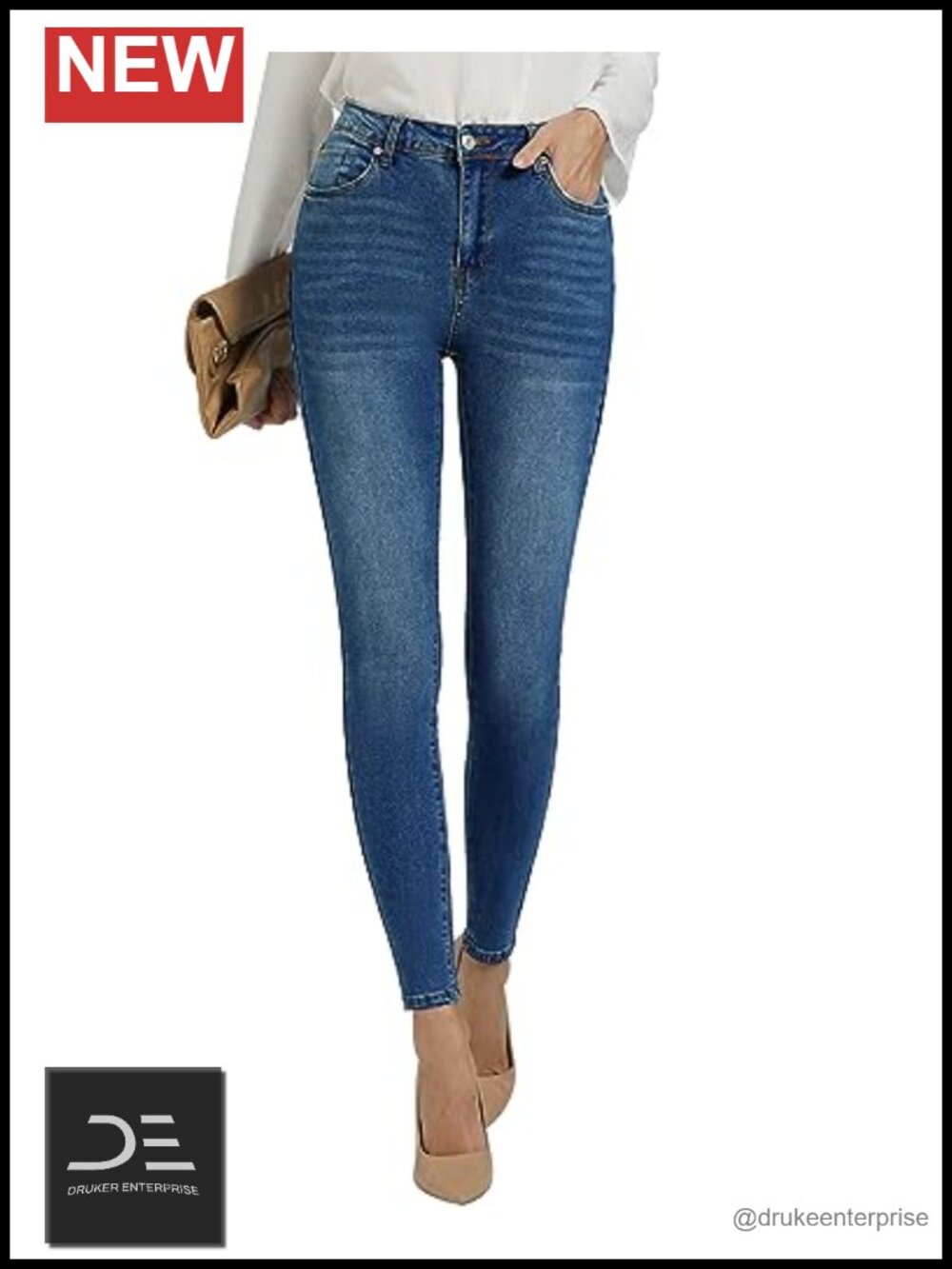 High Waist Stretchy Skinny Jeggings Slimming Denim Pants